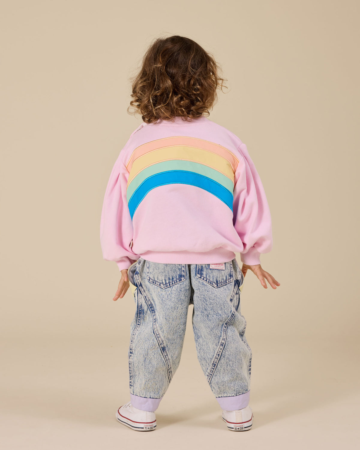 Goldie and Ace Over The Rainbow Puff Sleeve Sweater
