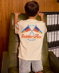 Goldie and Ace Nautical Flag Oversized Tee Cream