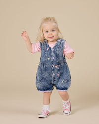 Goldie and Ace Nina Pastel Petals Denim Romper