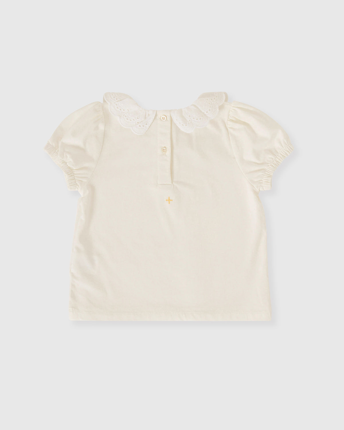 Goldie and Ace Laura Puff Sleeve Collar Top White