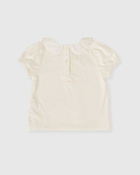 Goldie and Ace Laura Puff Sleeve Collar Top White