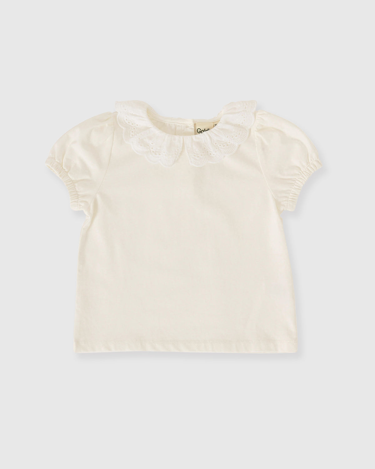 Goldie and Ace Laura Puff Sleeve Collar Top White