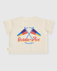 Goldie and Ace Nautical Flag Oversized Tee Cream
