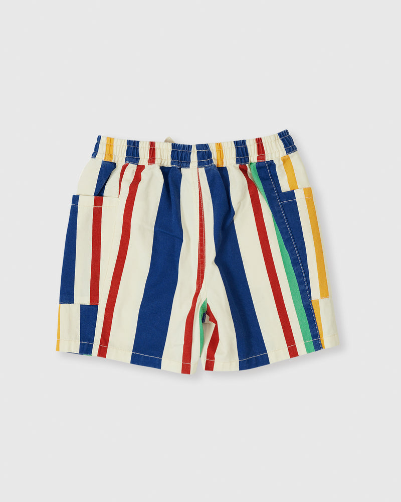 Goldie and Ace 90s Bold Stripe Noah Denim Pocket Shorts