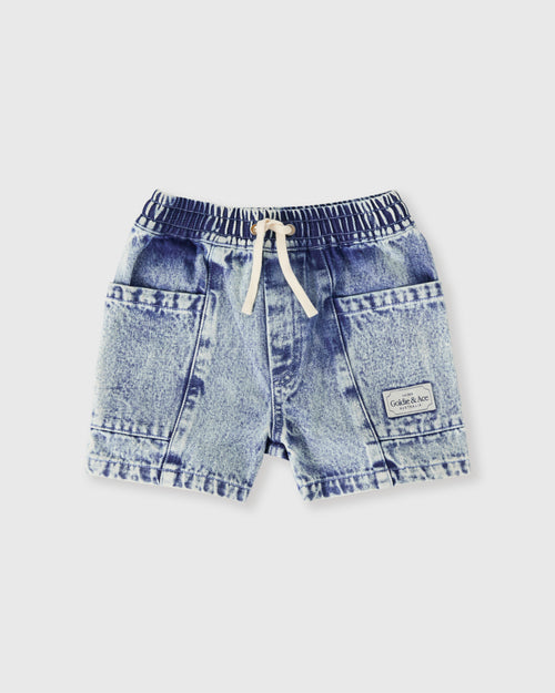 Goldie and Ace Noah Denim Pocket Shorts Light Denim