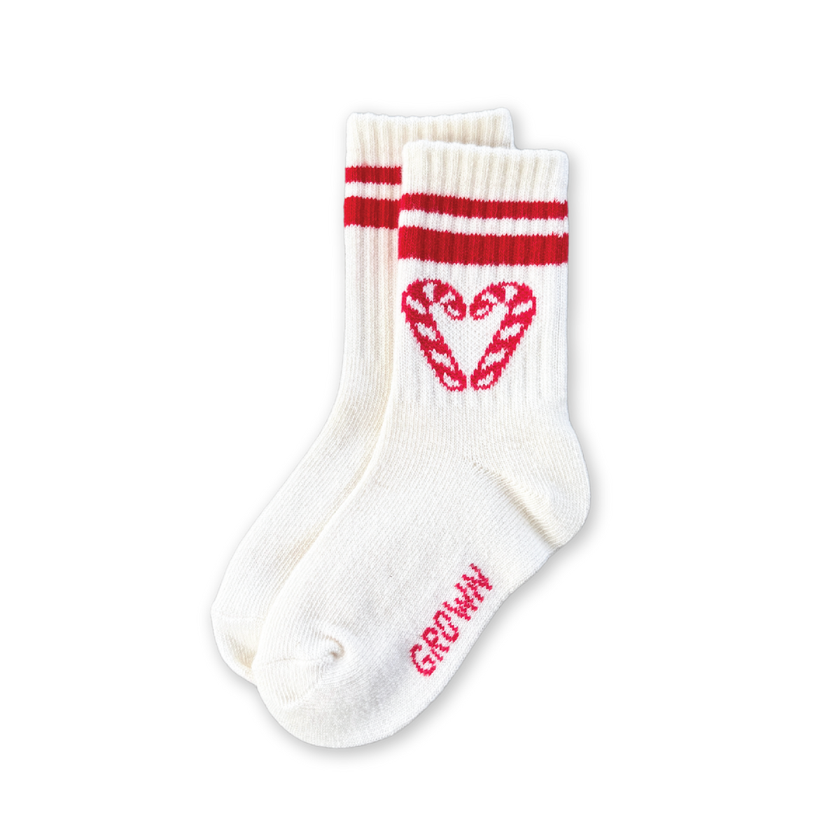 Grown Candy Cane Heart Socks