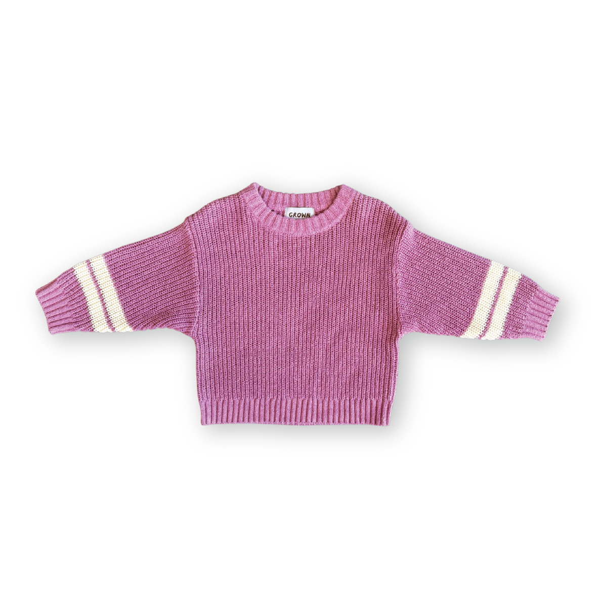 Grown Chunky Rib Pull Over-Raspberry