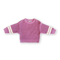 Grown Chunky Rib Pull Over-Raspberry