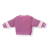 Grown Chunky Rib Pull Over-Raspberry