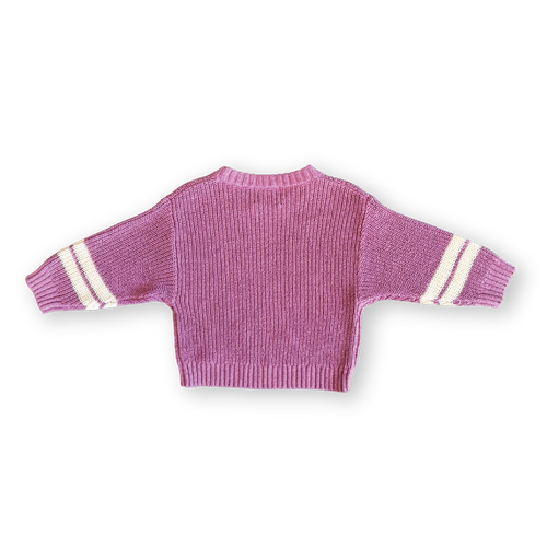 Grown Chunky Rib Pull Over-Raspberry