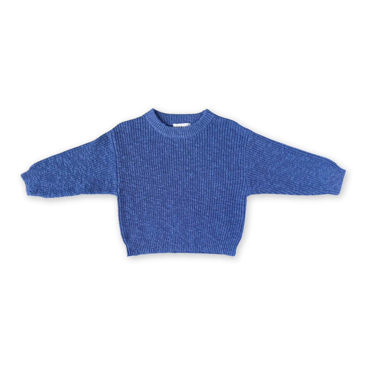 Grown Textured Organic Knit Pull Over-Cobalt