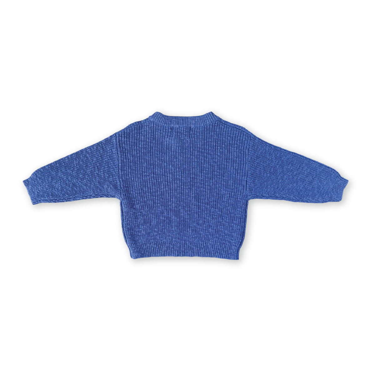 Grown Textured Organic Knit Pull Over-Cobalt