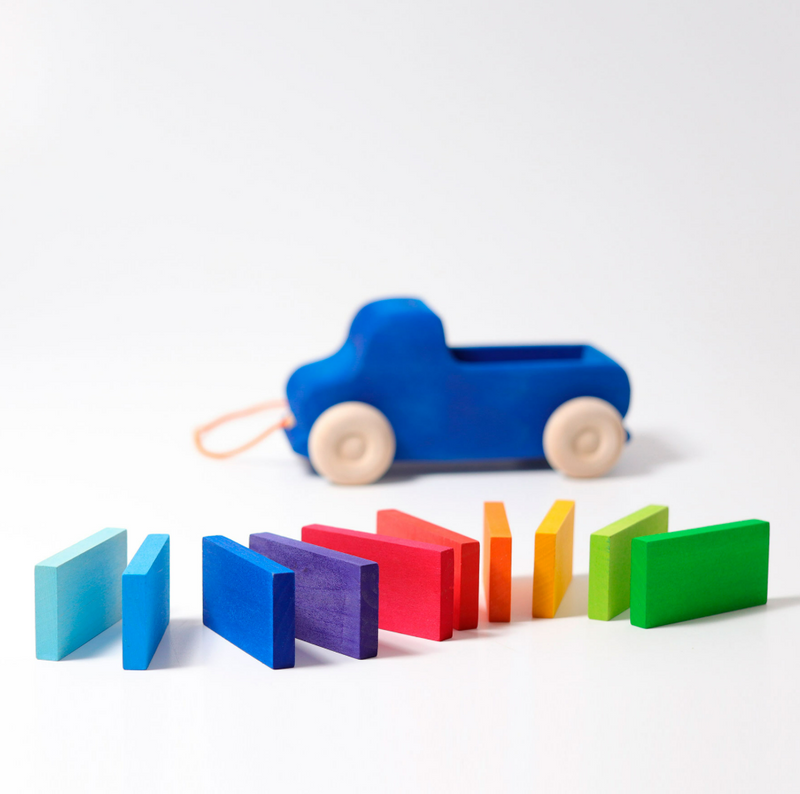 Grimm's Pull Along Truck Blue