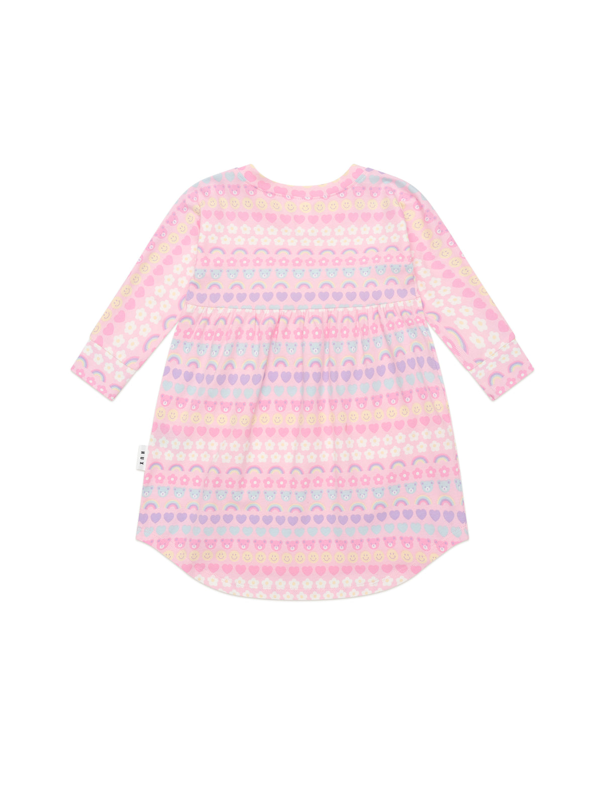 Huxbaby EMOJI RAINBOW LONG SLEEVE SWIRL DRESS