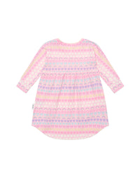 Huxbaby EMOJI RAINBOW LONG SLEEVE SWIRL DRESS