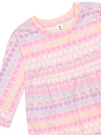 Huxbaby EMOJI RAINBOW LONG SLEEVE SWIRL DRESS