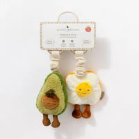 Living Textiles 2 Pack Mini Market Brunch Stroller Toys - Avocado & Egg On Toast