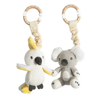 Living Textiles 2pk Stroller Toy - Koala & Cockatoo