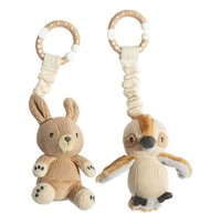 Living Textiles 2pk Stroller Toy - Kangaroo & Kookaburra