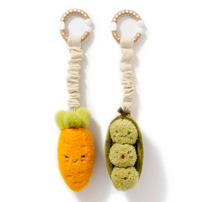 Living Textiles 2 Pack Mini Market Brunch Stroller Toys - Carrot & Green Peas