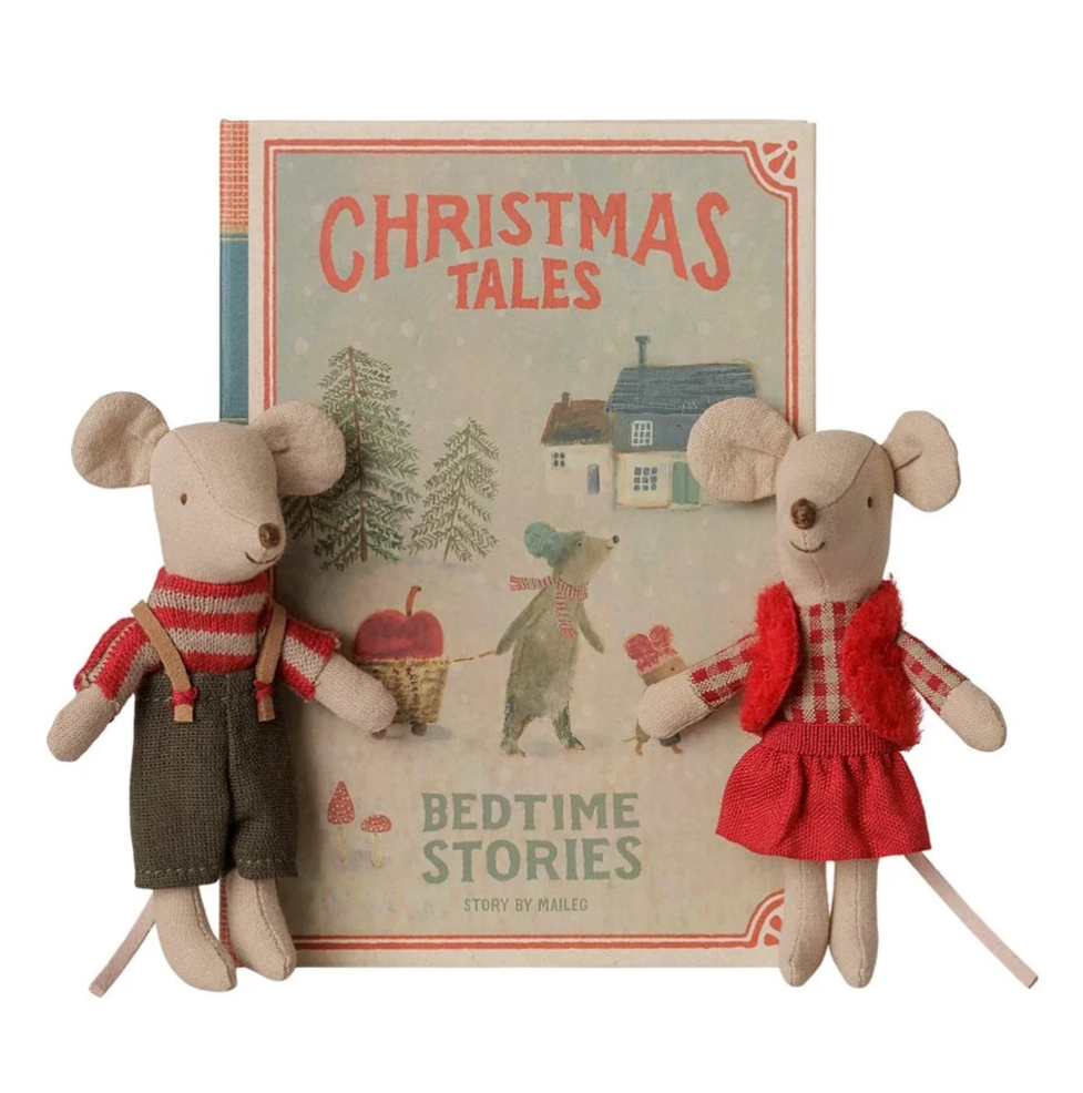 Maileg Christmas Twin  Mice in Book
