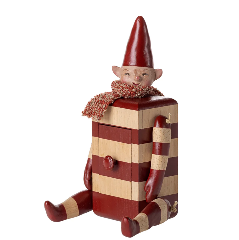 Maileg Elf With Drawer Red