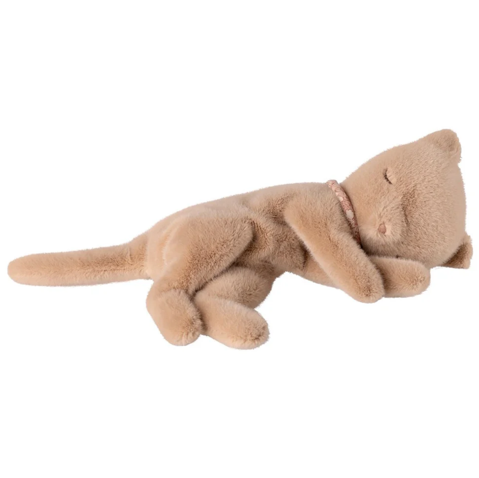 Maileg Sleeping Kitten Plush Small Peach