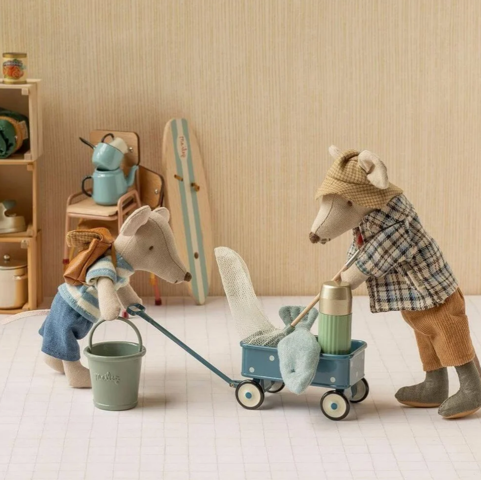 Maileg Wagon Mouse Blue