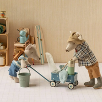 Maileg Wagon Mouse Blue
