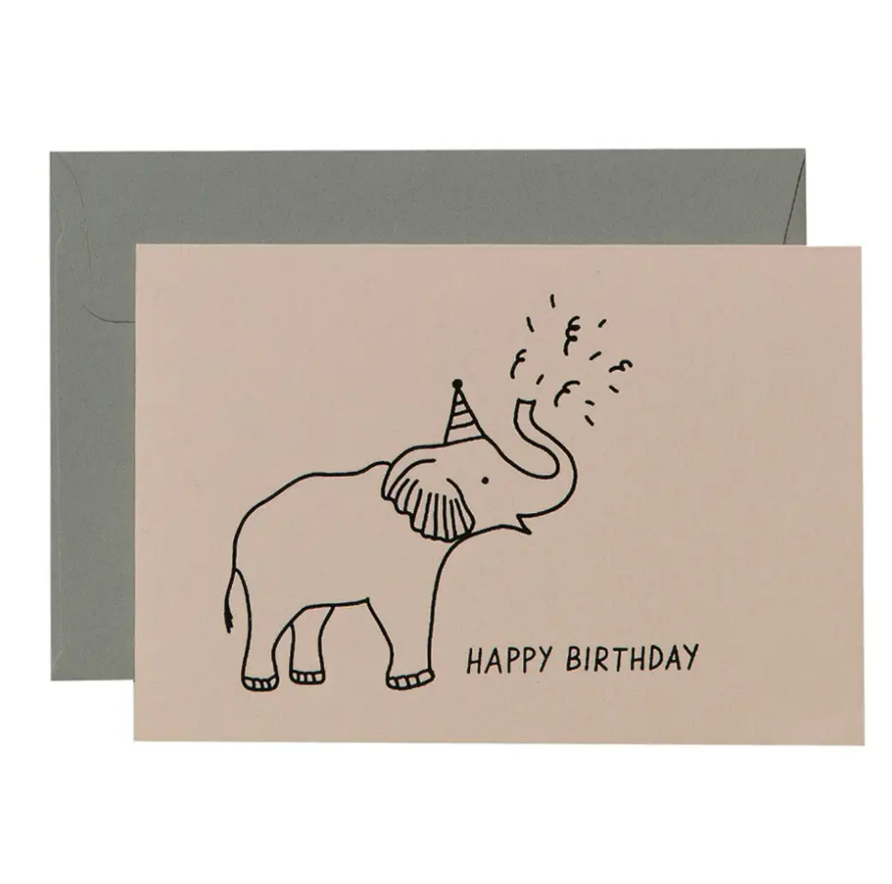 Me And Amber Elephant Birthday Greeting Card