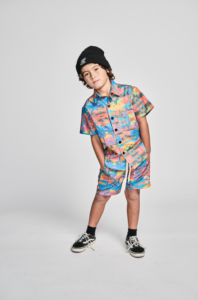 Munstr Kids Cool Palm Short Fluro Palm