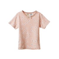 Nature Baby SHORTIE PYJAMA SET Flora Stamp Rose Dust Print