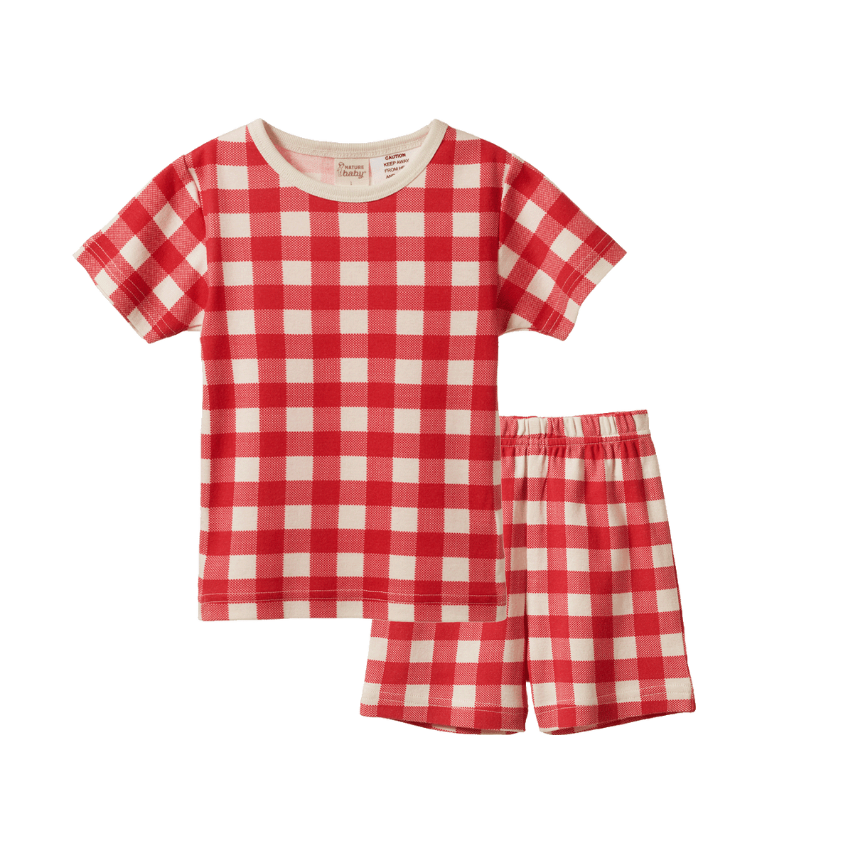 Nature Baby SHORTIE PYJAMA SET Red Crispin Check