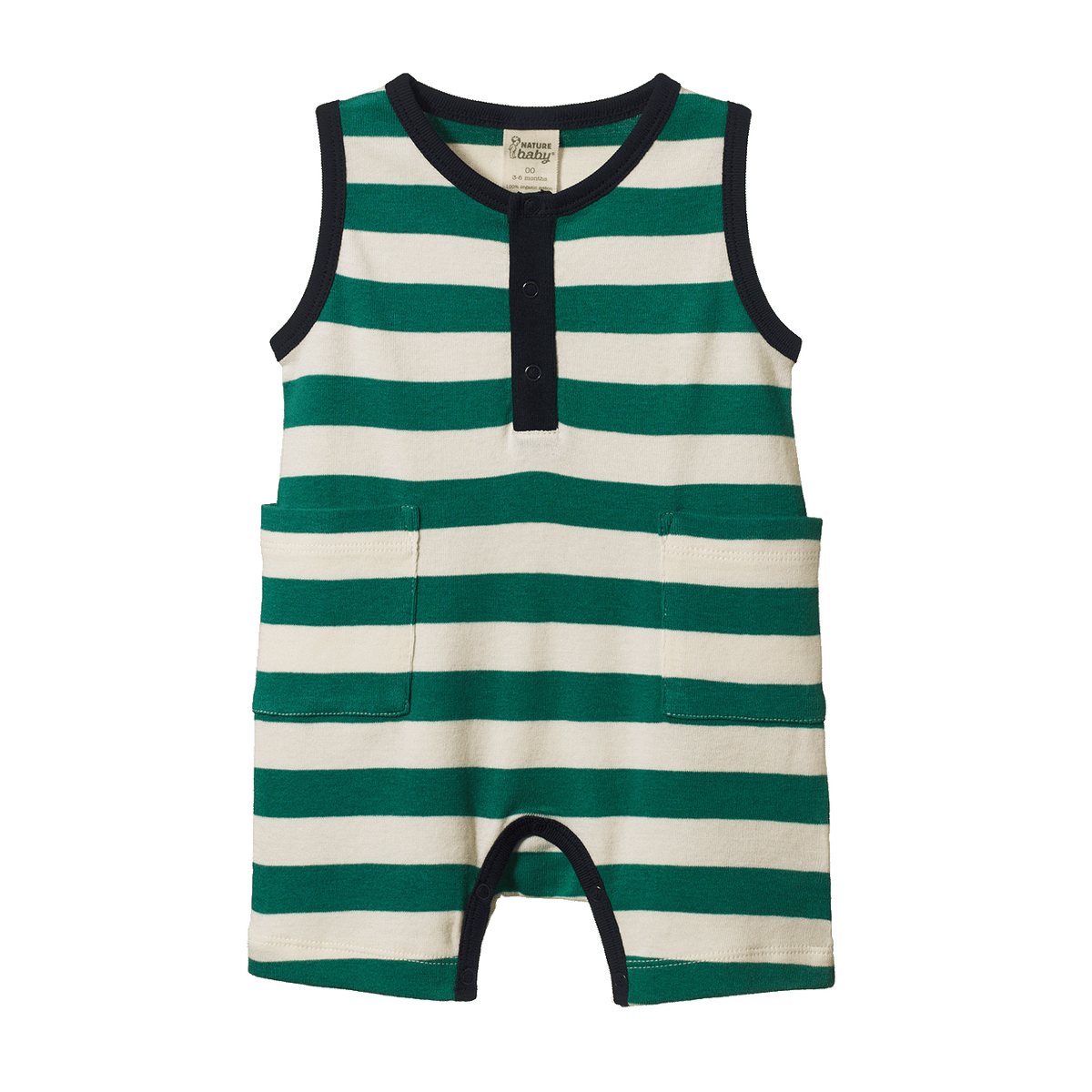 Nature Baby CAMPER SUIT Peppermint/Navy Stripe