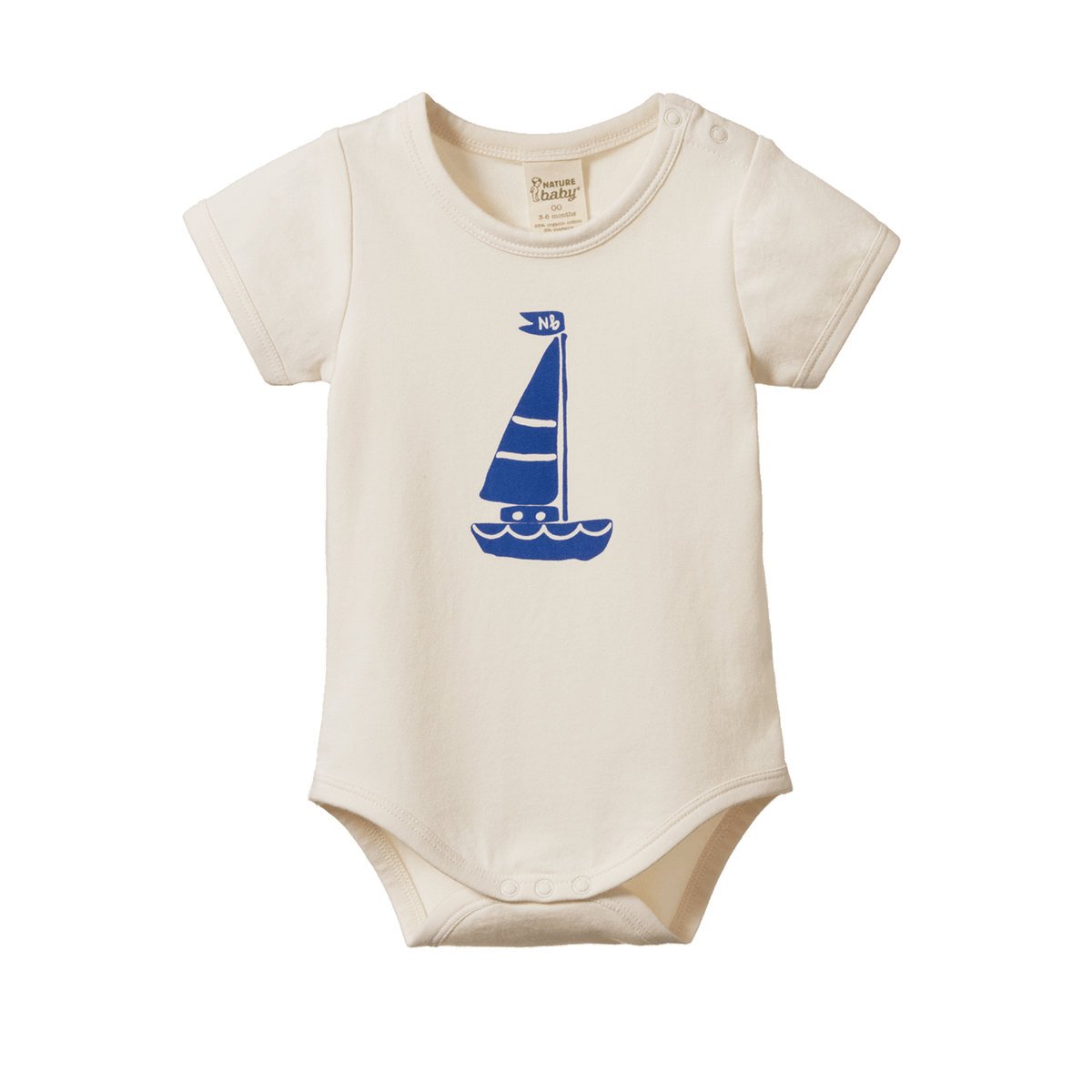 Nature Baby Stretch Jersey Bodysuit Sail Boat Print