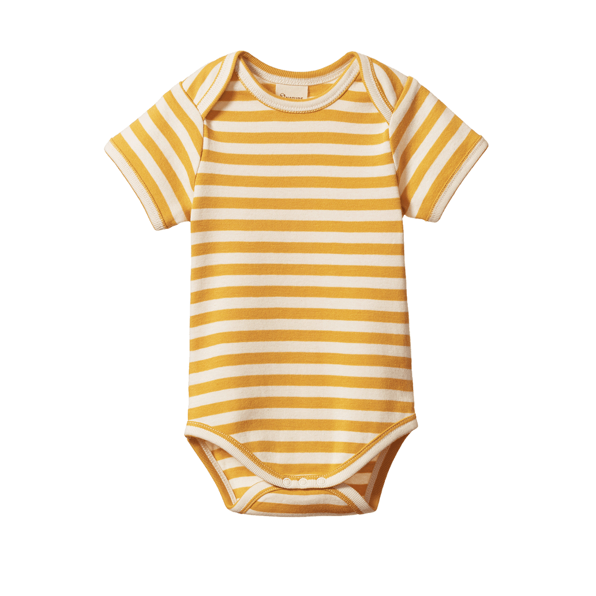 Nature Baby Short Sleeve Bodysuit Golden Sea Stripe