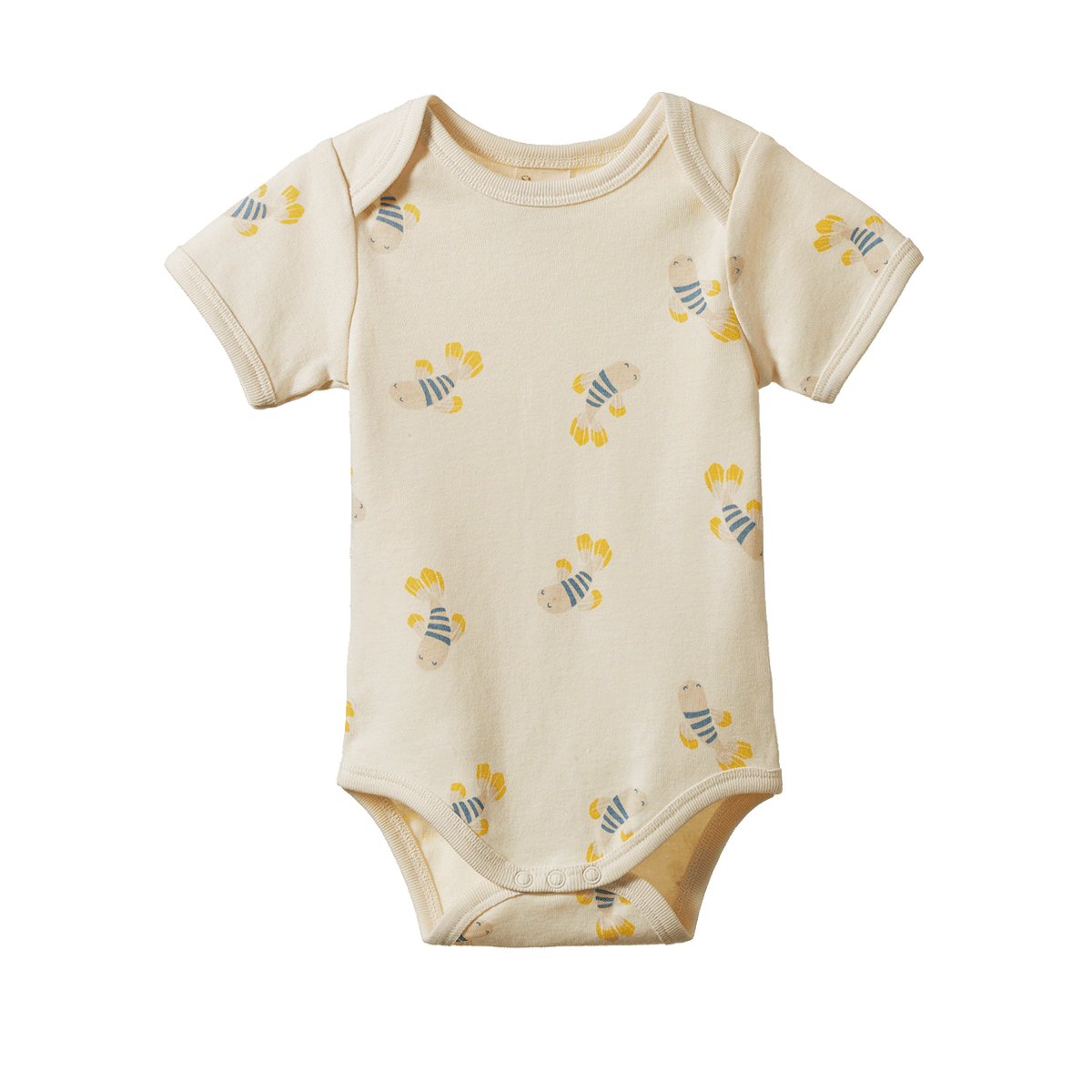 Nature Baby SHORT SLEEVE BODYSUIT Fish Fable Print