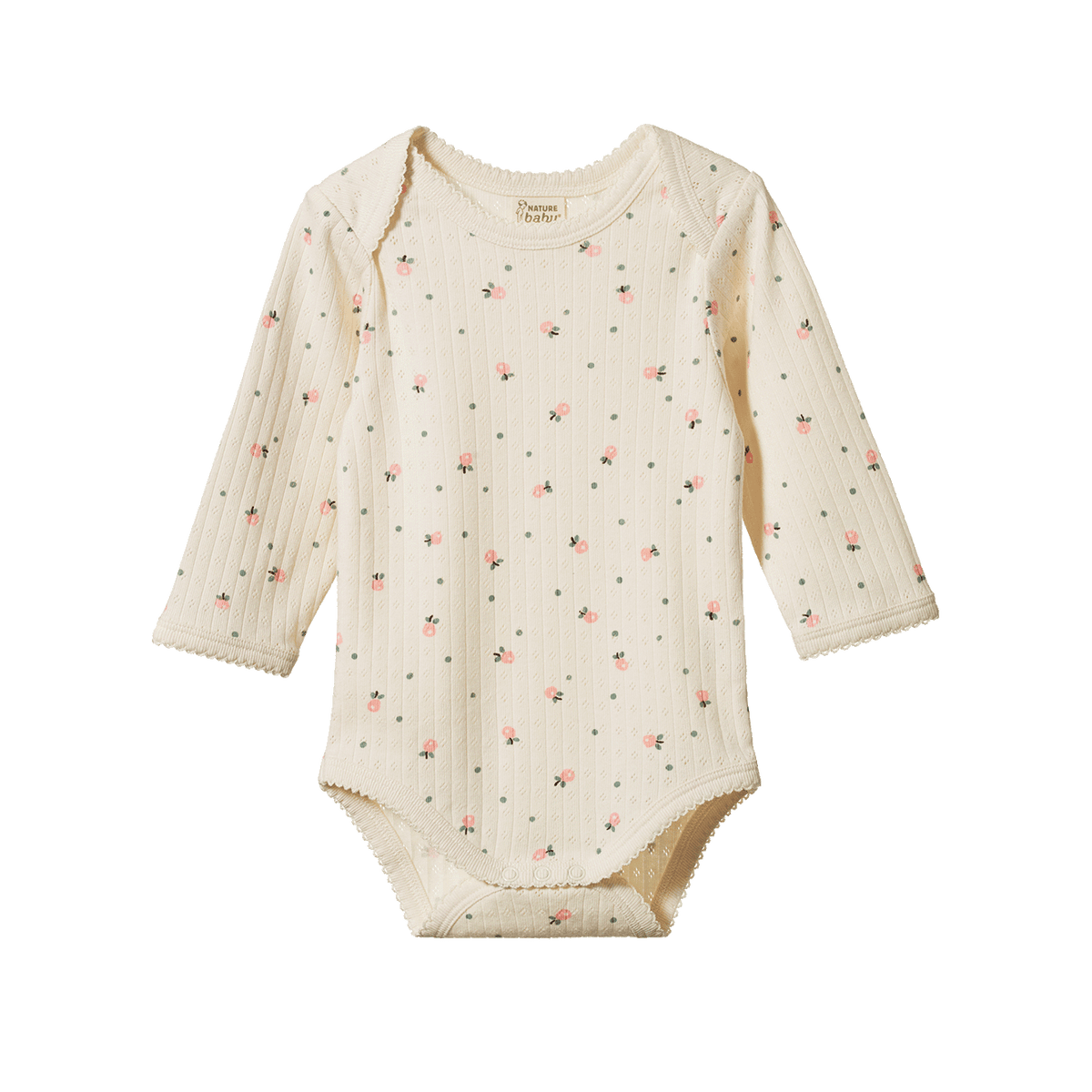 Nature Baby Long Sleeve Bodysuit Pointelle Posey Blossom Print