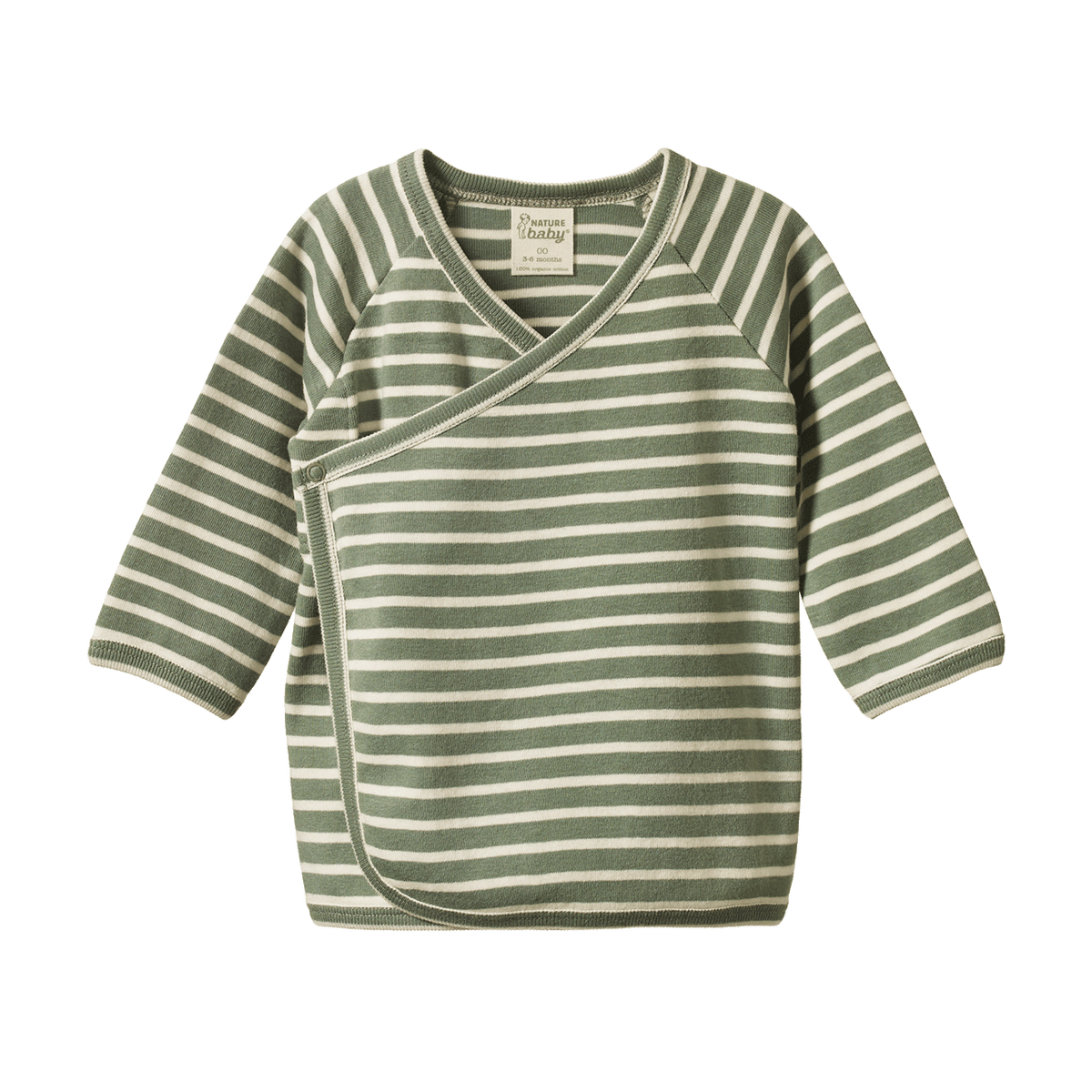 Nature Baby KIMONO JACKET, Nettle Twin Stripe