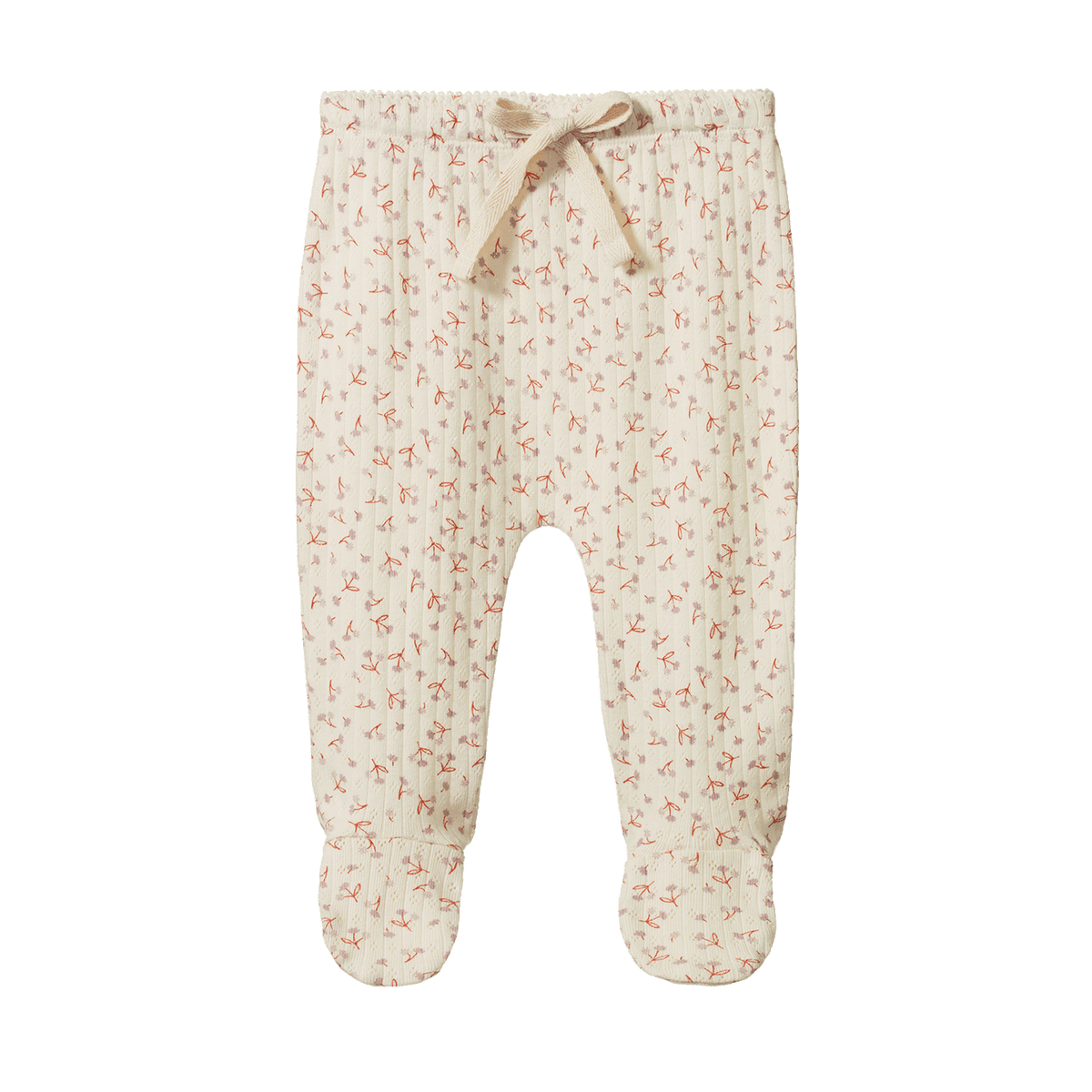 Nature Baby FOOTED ROMPERS POINTELLE Dandelion Print