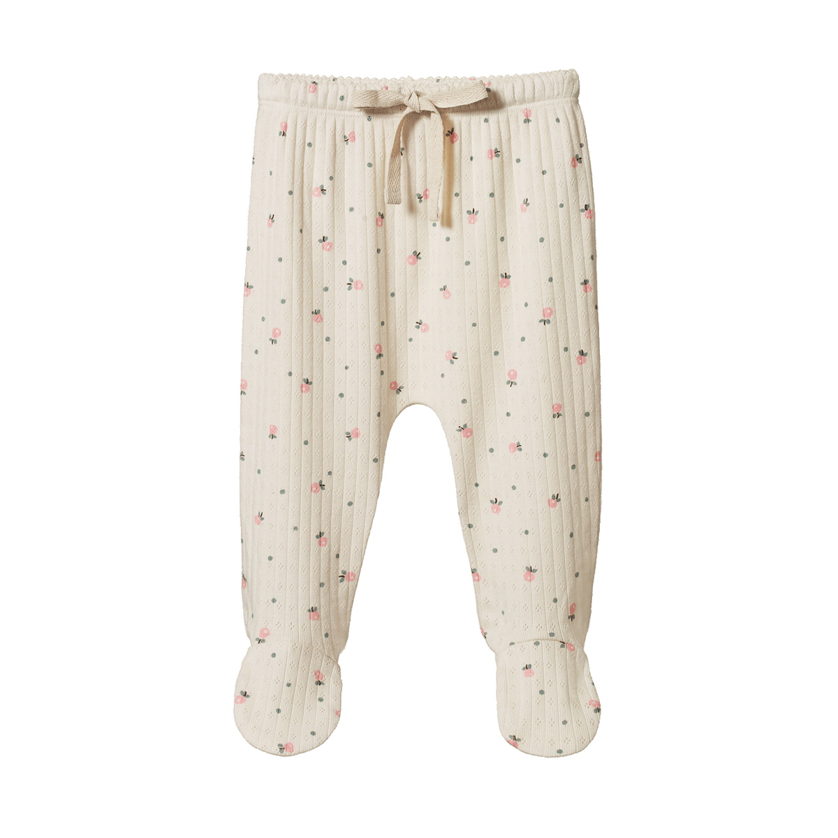 Nature Baby Pointelle Footed Rompers Posey Blossom Print