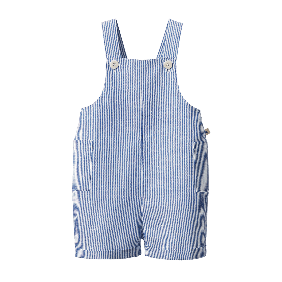 Nature Baby Tucker Shortie Overall Linen Blue Stripe