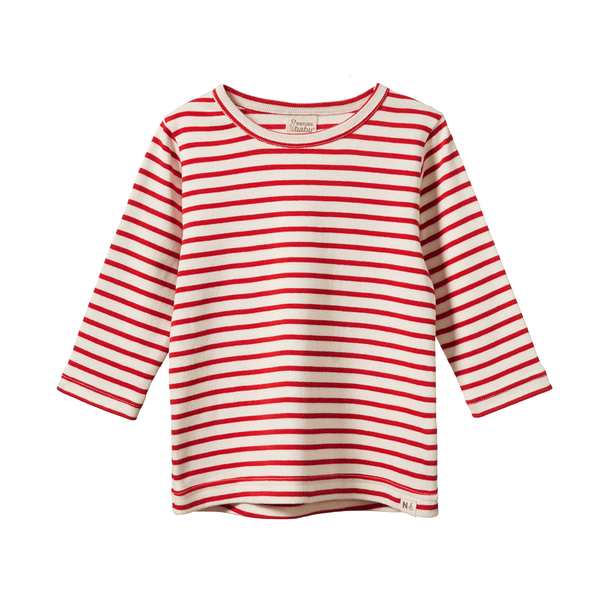 Nature Baby LONG SLEEVE RIVER TEE - Red Sailor Stripe
