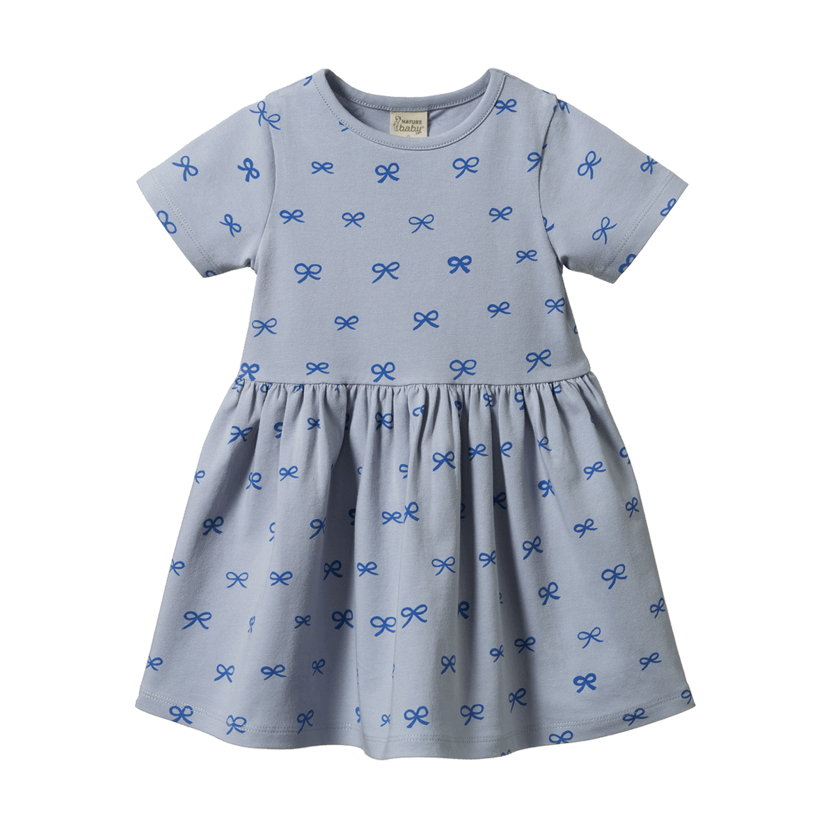 Nature Baby Saturday Dress Ribbons Zen Blue Print