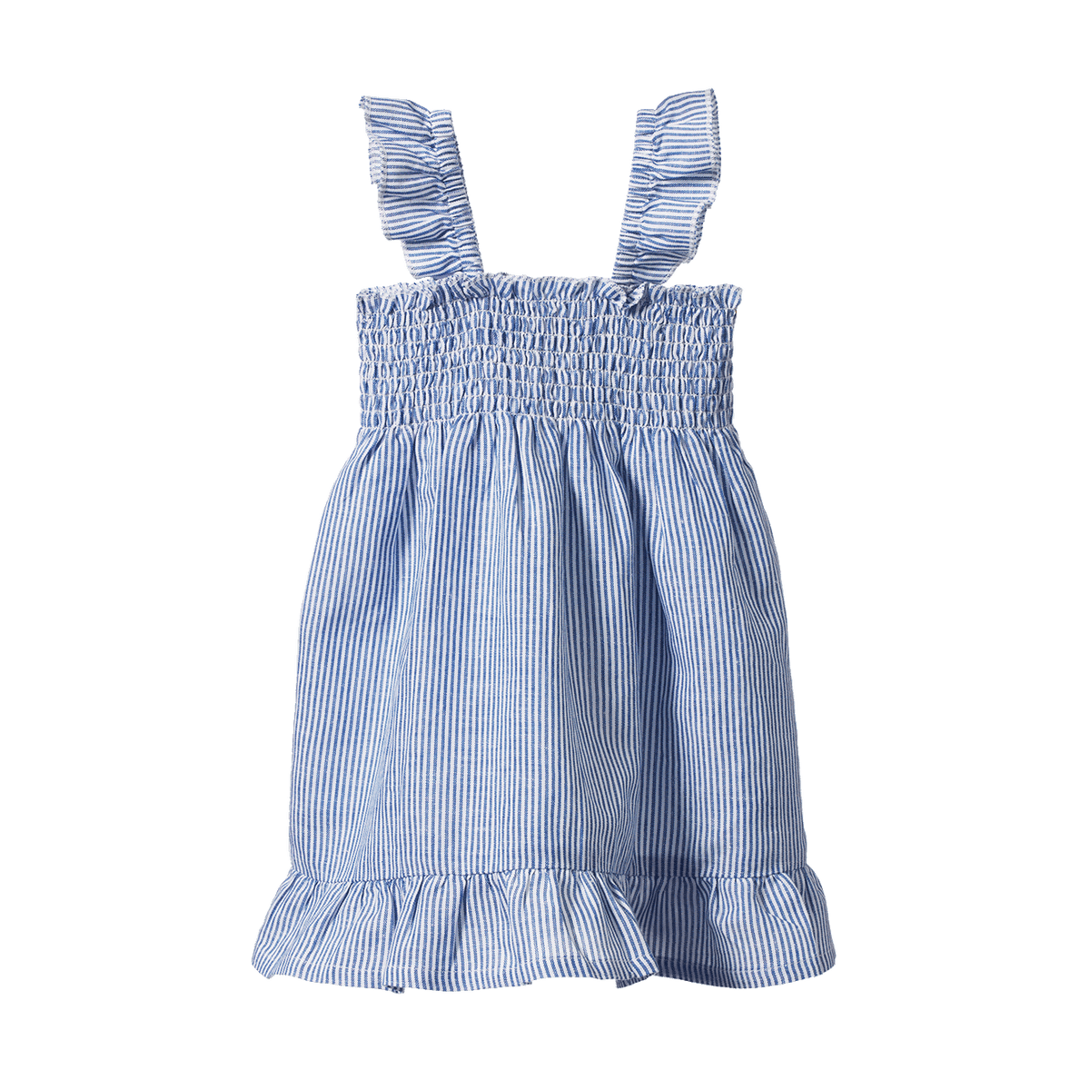Nature Baby Gala Linen Dress Blue Stripe