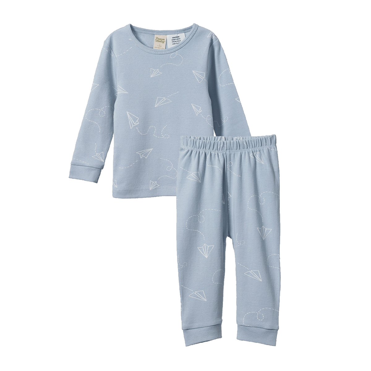 Nature Baby 2PC LONG SLEEVE PYJAMAS - Paper Planes Print