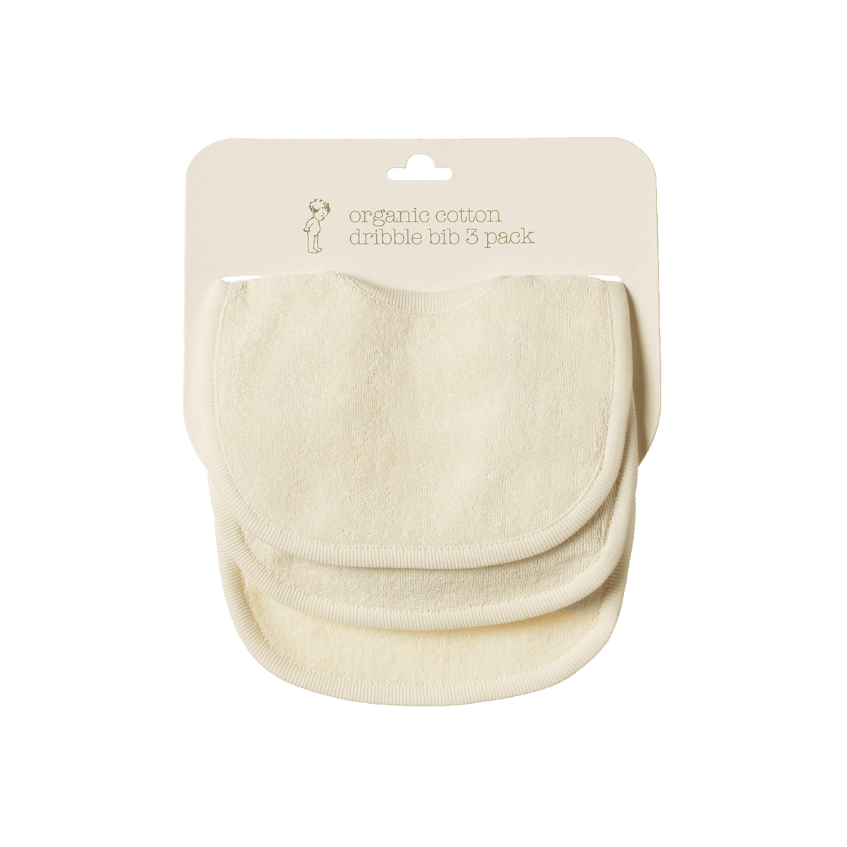 Nature Baby - DRIBBLE BIBS 3 PACK - Natural