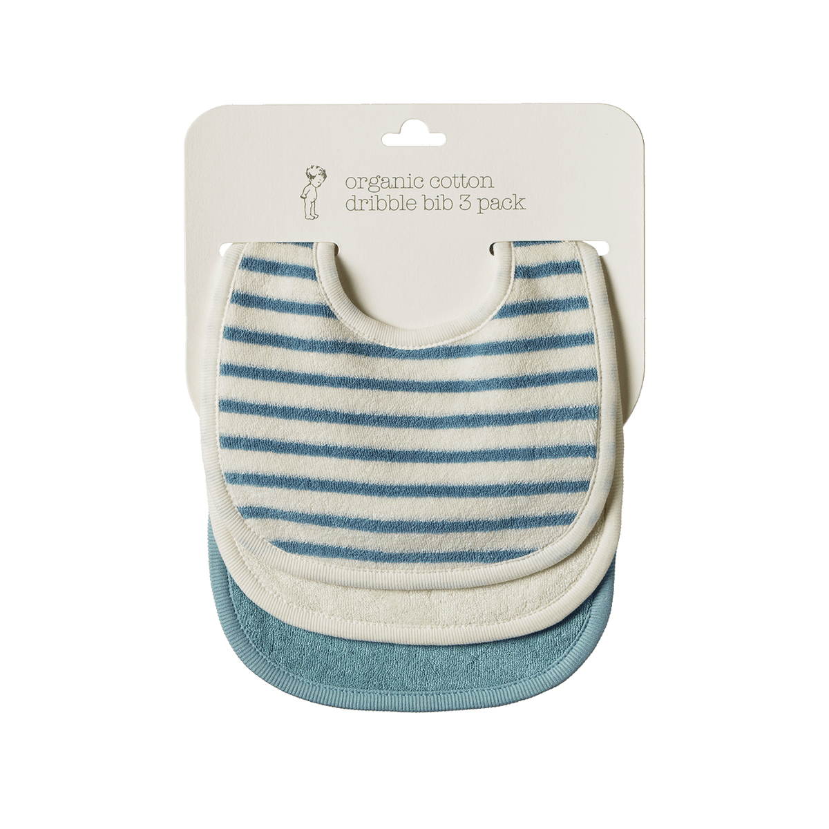 Nature Baby Dribble Bibs - Powder Blue / Natural