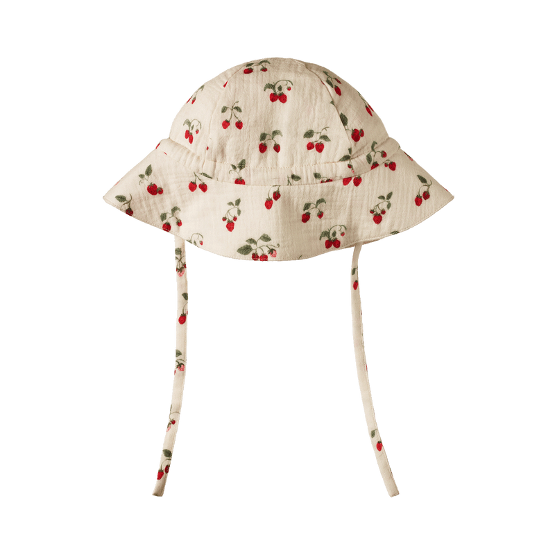 Nature Baby MUSLIN SUN HAT Strawberry Blush Print