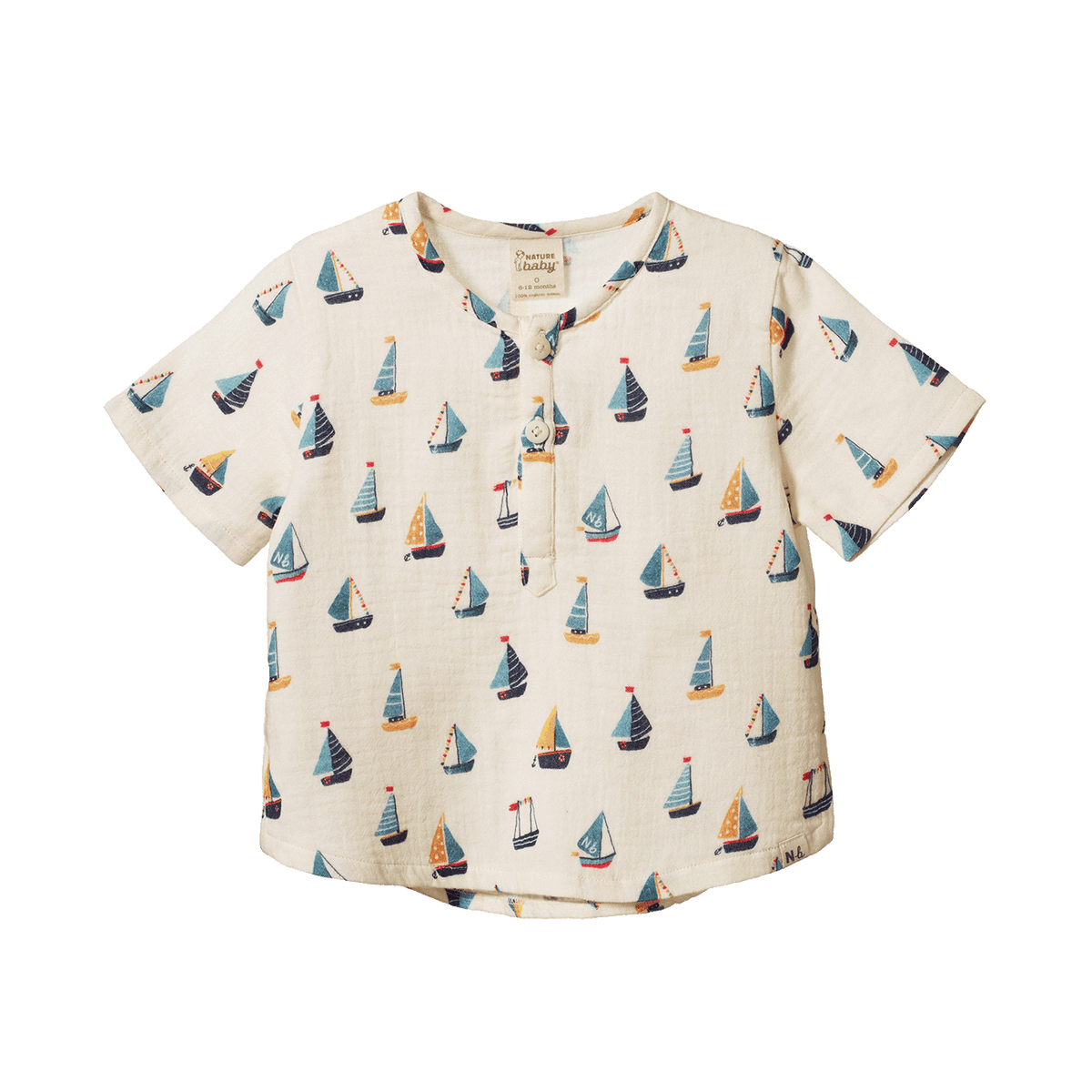 Nature Baby Caravan Shirt Muslin Regatta Print